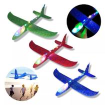Avião Planador de Isopor Flexível com Led Diverção Garantida