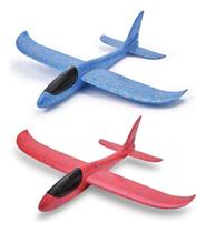 Avião Planador Isopor Voo Leve Vermelho e Azul Dm Toys