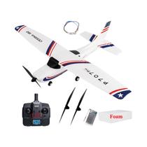 Avião RC 3D 6G P707G pro LCD 2.4G Gyro 3 Canais Asa Fixa Drone Para Exterior RTF CESSNA 182 Glider