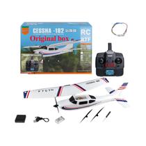Avião RC 3D 6G P707G pro LCD 2.4G Gyro 3 Canais Asa Fixa Drone Para Exterior RTF CESSNA 182 Glider