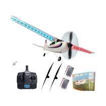 Avião RC 3D 6G P707G pro LCD 2.4G Gyro 3 Canais Asa Fixa Drone Para Exterior RTF CESSNA 182 Glider