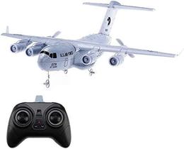 Avião RC C-17 Transporte EPP DIY Aeronave 2 Canais 2.4Ghz Controle Remoto 3-Axis Gyro Airplane Toy Gift para Crianças Meninos 8-12 Anos - HUOGUO