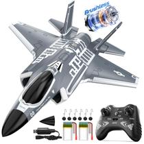 Avião RC DEERC F35 com motor brushless, 4 canais e estabilizador giroscópico