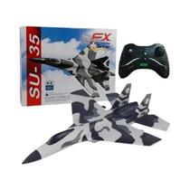 Avião RC Infantil com Luzes LED - Planador de Espuma 24g - Controle Remoto (Su35, FX620, FX820)