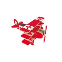 Avião Solar de Madeira Triplano, da Kuga - Brinquedo Educativo de Montar de Cód. P505S
