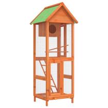 Aviário de madeira grande ao ar livre Bird House vidaXL com poleiros