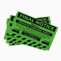 Aviso final do adesivo Área de estacionamento privado 30 unidades/lote