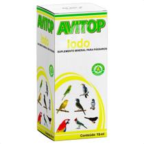 Avitop Iodo 15ml Aarão Suplemento Mineral Pássaros E Aves Avitop Iodo 15ml Aarão Suplemento Mineral Pássaros E Aves