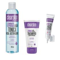 Avon kit de Limpeza de Pele Clearrskin Tônico 200ml Loção Combate Acne Gel Facial Secativo15g