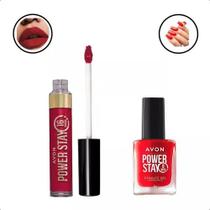 Avon power stay kit esmalte + batom vermelhaço Avon power stay kit esmalte + batom vermelhaço