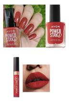 Avon power stay kit esmalte + batom vermelho mais quente Avon power stay kit esmalte + batom vermelho mais quente
