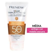 Avon Protetor Solar Facial Renew FPS50 com Cor Média - 40g Avon Protetor Solar Facial Renew FPS50 com Cor Média - 40g