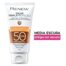 Avon Protetor Solar Facial Renew FPS50 com Cor Média Escura - 40g