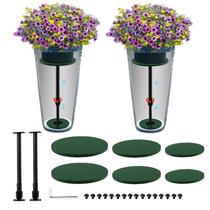 Axcoix Kit com 2 Suportes Ajustáveis para Plantas em Vasos Internos, Inserções para Vasos de 44,5-76 cm, Elevadores para Vasos Grandes, Quadrados, Redondos e Cônicos (Base ou Topo de 15 cm, 20 cm ou 25 cm)