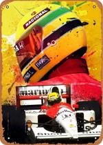 Ayrton Senna Fórmula 1 Sinal De Metal Vintage 8x12 Polegadas Placa De Lata Decoração De Parede Fanzi
