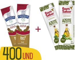 Azeite Oliva Bom Sabor + Vinagre Castelo Sache Stick Cx Fechada 400 un