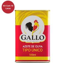 Azeite Oliva Tipo Unico Gallo 500ml Kit Com 10 Latas