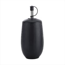 Azeiteiro Porta Azeite Vinagre Cerâmica Preta 250ml Bico Dosador Galheteiro Texturizado Linha Oásis Para Mesa Posta Cozinha Gourmet Premium