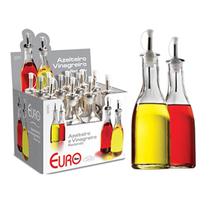 Azeiteiro Vinagreiro Redondo Aço Inox e Vidro 280ml 6 peças Azeiteiro Vinagreiro Redondo Aço Inox e Vidro 280ml 6 peças