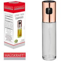 azeiteiro/vinagreiro spray de vidro com tampa metalizado rose gold 100ml - HAUSKRAFT