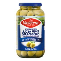 Azeitona Verde Com Caroço 65% Menos Sódio La Violetera 500g