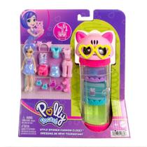 Azul Cabelo Style Spinner Fashion Closet Polly - Mattel HKW0