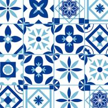 Azulejo Adesivo Lavável Azulejo com Desenho Grego Azul para Cozinha 1 Metro - PAPEL E PAREDE ADESIVOS