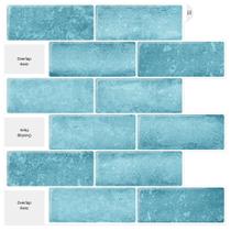 Azulejo Backsplash Artemuro 12x12cm 3D autoadesivo azul celeste