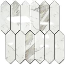 Azulejo Backsplash Vamos Tile Branco Carrara brilhante 32,5 x 32,5 cm