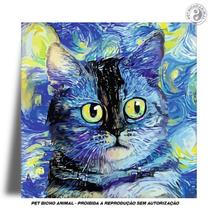 Azulejo Decorativo - Gato a la Van Gogh - PET BICHO ANIMAL