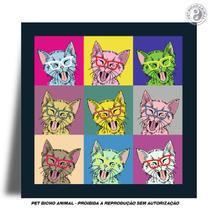 Azulejo Decorativo - Gato Autorretrato Pop Art - PET BICHO ANIMAL