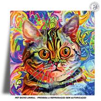 Azulejo Decorativo - Gato no Impressionismo - Modelo 4 - PET BICHO ANIMAL