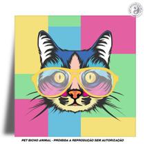 Azulejo Decorativo - Gato Pop Art - PET BICHO ANIMAL