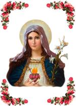 Azulejo decorativo imaculado coração de maria 25x35cm Azulejo decorativo imaculado coração de maria 25x35cm