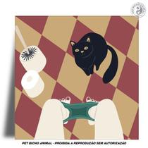 Azulejo Decorativo - Privacidade com Gato - PET BICHO ANIMAL