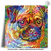 Azulejo Decorativo - Pug no Impressionismo - PET BICHO ANIMAL