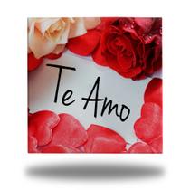 Azulejo Quadro Decorativo Amor/Love 15x15cm + Suporte