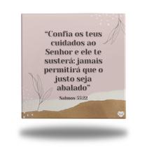 Azulejo Quadro Decorativo Mensagem Bíblica 15x15cm + Suporte