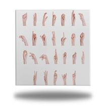 Azulejo Quadro Decorativo Sinais Libras 15x15cm + Suporte