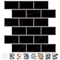 Azulejos Backsplash de cozinha URCOLOR de 10 folhas em mármore preto 30x30 cm