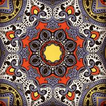 Azulejos Colonial Português em porcelana decorativos mandala blue kit com 12 peças - Eliane