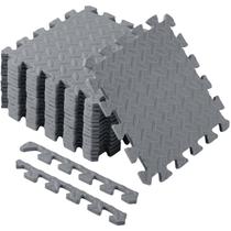 Azulejos de espuma para bebês Shihanee, 16 peças de 30 x 30 cm com bordas, cinza