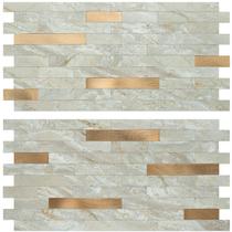 Azulejos de parede AULIGET Faux Stone Mármore Marrom Claro PVC x20 Azulejos de parede AULIGET Faux Stone Mármore Marrom Claro PVC x20