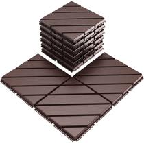 Azulejos de piso VANCASTLE Interlocking 30x30cm, marrom escuro, pacote com 9 Azulejos de piso VANCASTLE Interlocking 30x30cm, marrom escuro, pacote com 9
