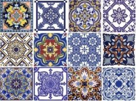 Azulejos de Porcelana Kit Blue Mix com 15 peças (alta durabilidade)