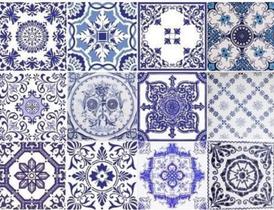 Azulejos de Porcelana Kit com 12 peças Colonial Português Alta Durabilidade - Eliane