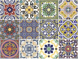 Azulejos Porcelana Decorativos kit Anzon com 12 peças