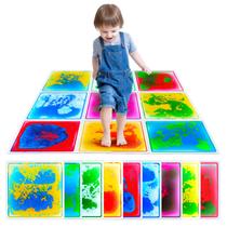 Azulejos sensoriais SMALL FISH Liquid Play Mats 9 unidades para crianças