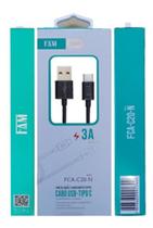 B Cabo Type-C 3.0A 2 metros FAM - FCA-C20-N B Cabo Type-C 3.0A 2 metros FAM - FCA-C20-N