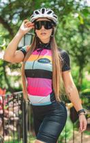 B Camisa de Ciclismo Feminina Colorato Manga Curta Way